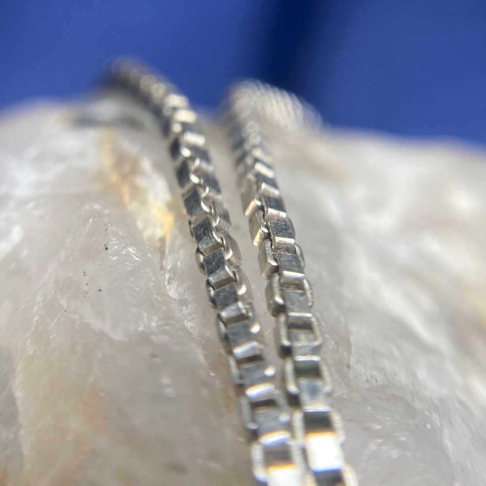 925 Silver Box Chain With Beads No Clasp Gem